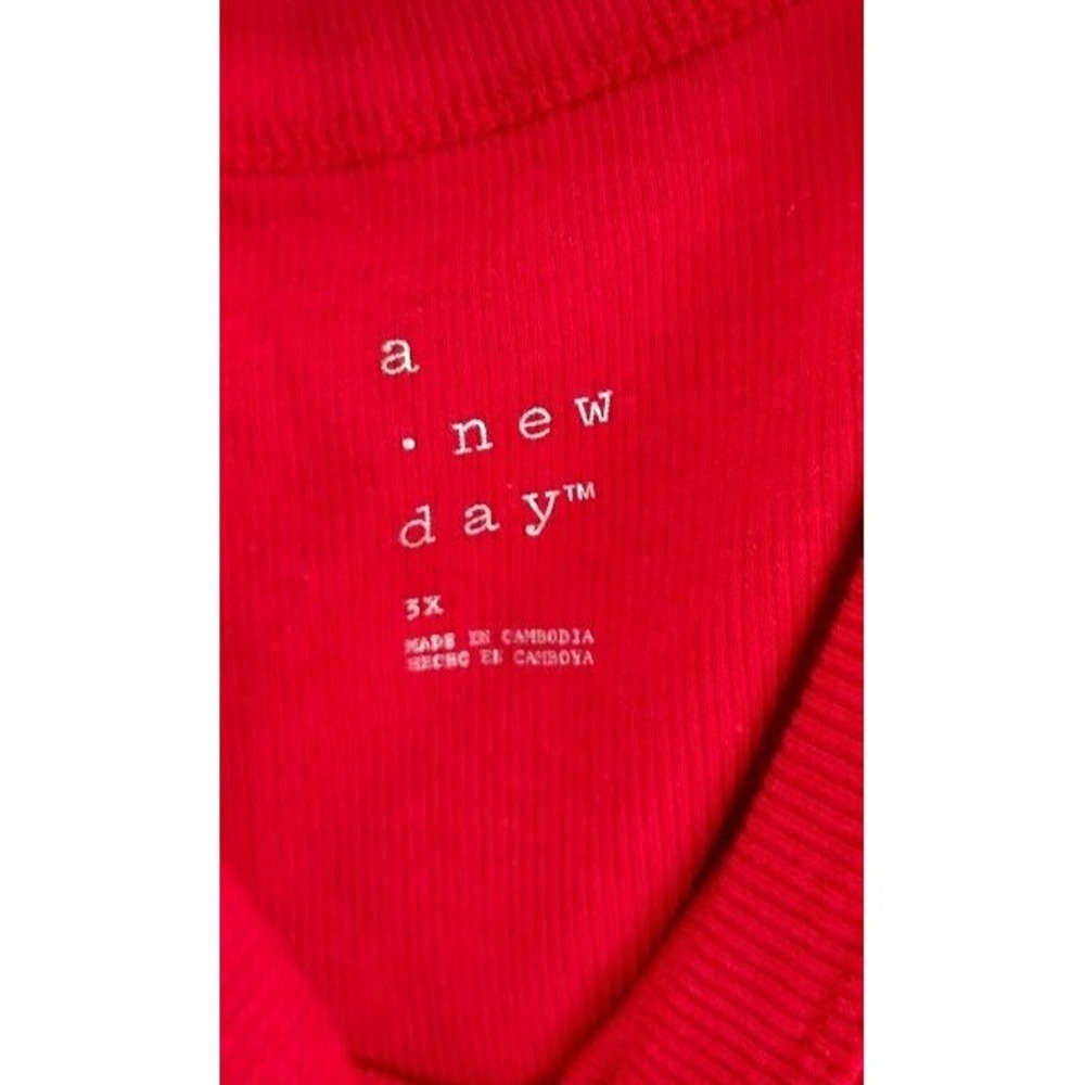 A New Day Women's Red Ribbed Racerback Tank Top Size 3X - Picture 8 of 14